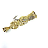 10K Yellow Gold & White Gold Mower Pendant L MPG-378 - WORLDSTARBLING