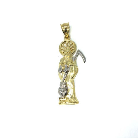 10K Yellow Gold and 10K White Gold Grim Reaper Pendant L MPG-380 - WORLDSTARBLING