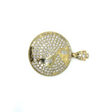 10K Yellow Gold Globe Pendant with Zircons MPG-382 - WORLDSTARBLING