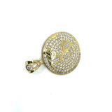 10K Yellow Gold Globe Pendant with Zircons MPG-382 - WORLDSTARBLING