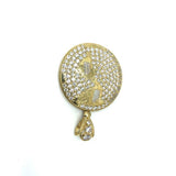 10K Yellow Gold Globe Pendant with Zircons MPG-382 - WORLDSTARBLING