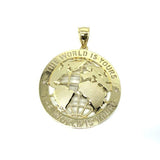 10K Yellow Gold The Wolrd Is Yours Globe Pendant XL MPG-384 - WORLDSTARBLING