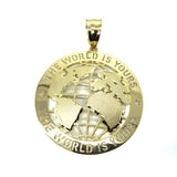 10K Yellow Gold The World Is Yours Globe Pendant XXL MPG-385 - WORLDSTARBLING