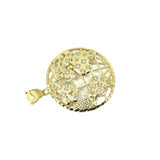10K Yellow Gold Diamond Cut Globe Pendant with Cubic Zirconia XL MPG-386 - WORLDSTARBLING