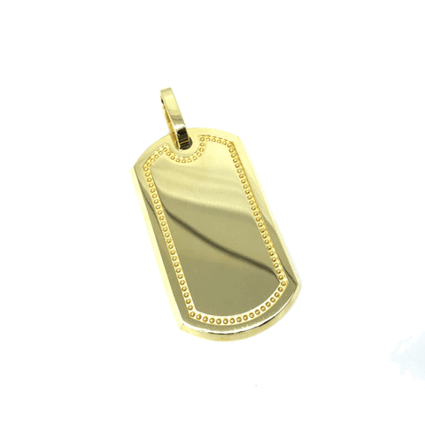 10K Yellow Gold Dog Tag Pendant MPG-397 - WORLDSTARBLING