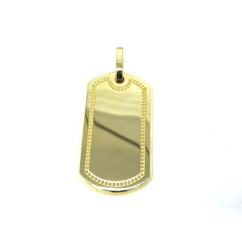 10K Yellow Gold Dog Tag Pendant MPG-397 - WORLDSTARBLING