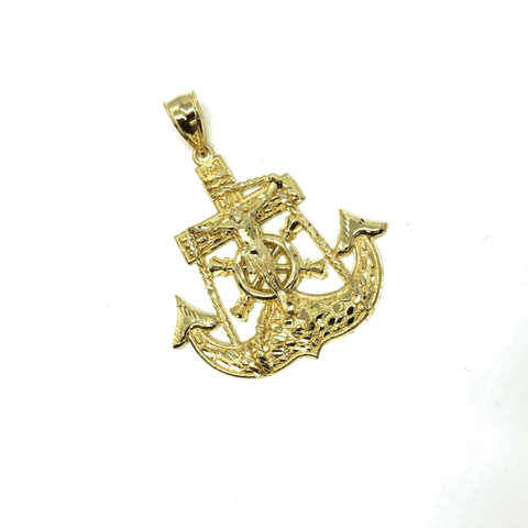 10 Karat Gold Anchor Men Pendant MPG-388 - WORLDSTARBLING