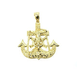 10 Karat Gold Anchor Men Pendant MPG-389 - WORLDSTARBLING