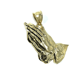 10K Yellow Gold Hands of Prayer Man's Pendant XL MPG-392 - WORLDSTARBLING