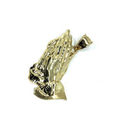 10K Yellow Gold Hands of Prayer Man's Pendant XL MPG-392 - WORLDSTARBLING