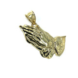 10K Yellow Gold Hands of Prayer Man's Pendant XL MPG-392 - WORLDSTARBLING