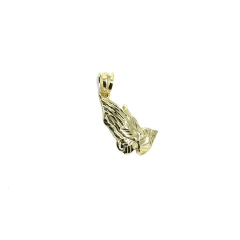 10K Yellow Gold Prayer Hand Man's Pendant S MPG-393 - WORLDSTARBLING