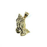 10K Yellow Gold Prayer Hands Men's Pendant L MPG-395 - WORLDSTARBLING