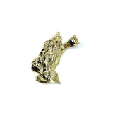 10K Yellow Gold Prayer Hands Men's Pendant L MPG-395 - WORLDSTARBLING