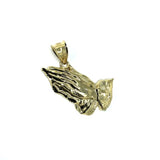 10K Yellow Gold Prayer Hands Men's Pendant L MPG-395 - WORLDSTARBLING
