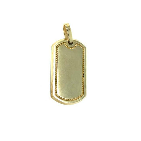 10K Yellow Gold Dog Tag Pendant MPG-396 - WORLDSTARBLING