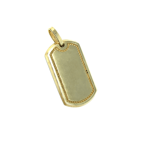 10K Yellow Gold Dog Tag Pendant MPG-396 - WORLDSTARBLING