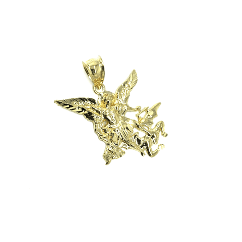 10K Yellow Gold Angel Pendant Male S MPG-397 - WORLDSTARBLING