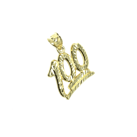 10K Yellow Gold Emoji 100 Pendant S MPG-401 - WORLDSTARBLING