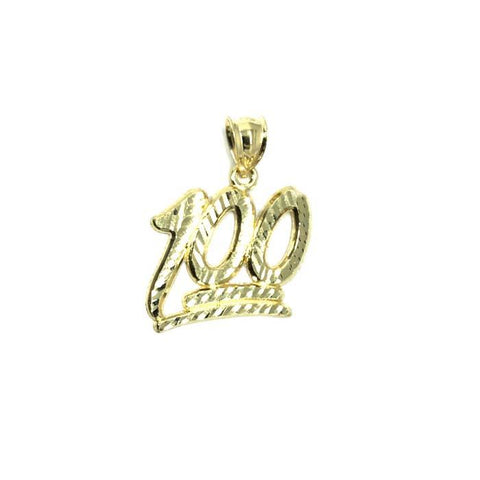 10K Yellow Gold Emoji 100 Pendant S MPG-401 - WORLDSTARBLING