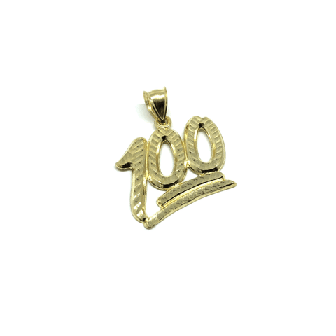 10K Emoji 100 Men's Pendant in Yellow Gold M MPG-402 - WORLDSTARBLING