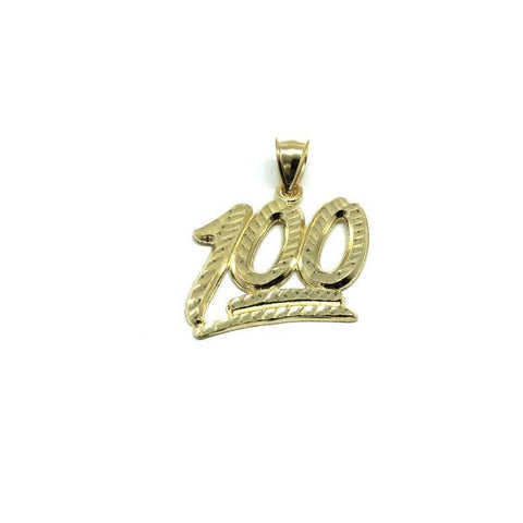 10K Emoji 100 Men's Pendant in Yellow Gold M MPG-402 - WORLDSTARBLING
