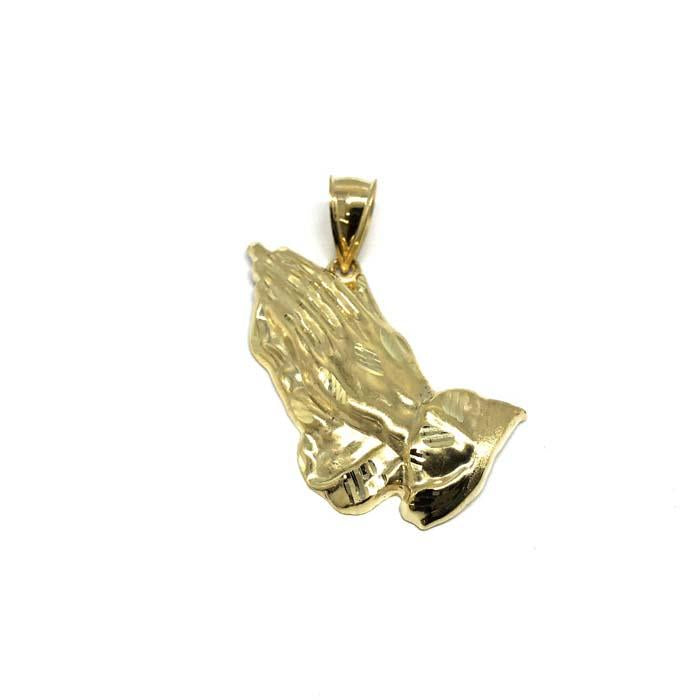 10K Yellow Gold Hand Prayer Pendant XXL MPG-404 - WORLDSTARBLING