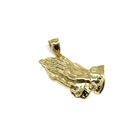 10K Yellow Gold Hand Prayer Pendant XXL MPG-404 - WORLDSTARBLING