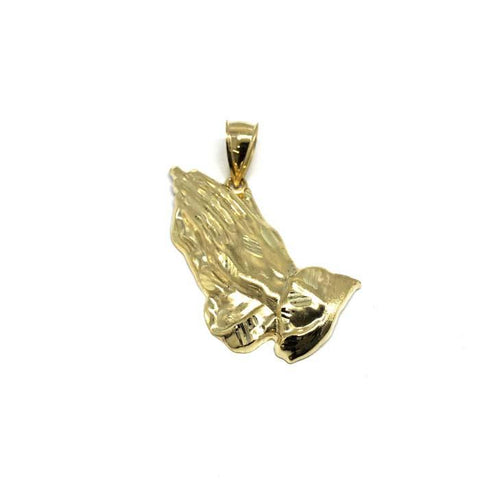 10K Yellow Gold Hand Prayer Pendant XXL MPG-404 - WORLDSTARBLING