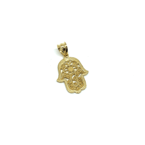 10K Yellow Gold Hands Of Fatima Men's Pendant XS MPG-408 - WORLDSTARBLING
