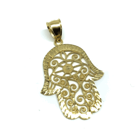 10K Yellow Gold Fatima Hands Pendant XL MPG-409 - WORLDSTARBLING