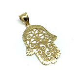 10K Yellow Gold Fatima Hands Pendant XL MPG-409 - WORLDSTARBLING