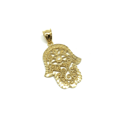 10K Yellow Gold Fatima Hand Men's Pendant M MPG-411 - WORLDSTARBLING