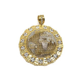 10K Yellow Gold Two Tone Globe Pendant CZ MPG-415 - WORLDSTARBLING