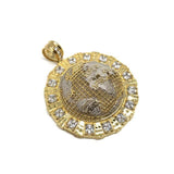 10K Yellow Gold Two Tone Globe Pendant CZ MPG-415 - WORLDSTARBLING