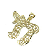 Yellow Gold Men's Pendant Chai 10 Karats XL MPG-417 - WORLDSTARBLING