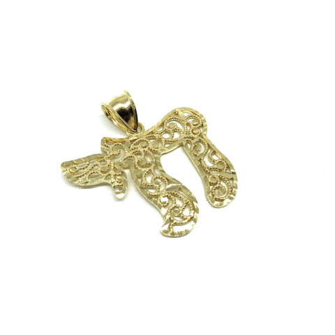 10K Yellow Gold Chai Pendant L MPG-420 - WORLDSTARBLING