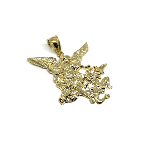 10K Yellow Gold Angel XL Men's Pendant MPG-422 - WORLDSTARBLING