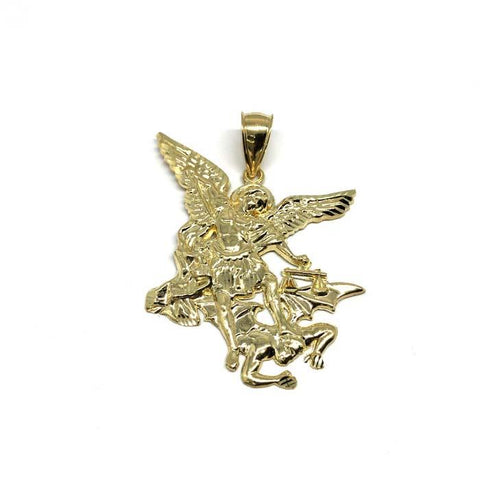 10K Yellow Gold Angel XL Men's Pendant MPG-422 - WORLDSTARBLING
