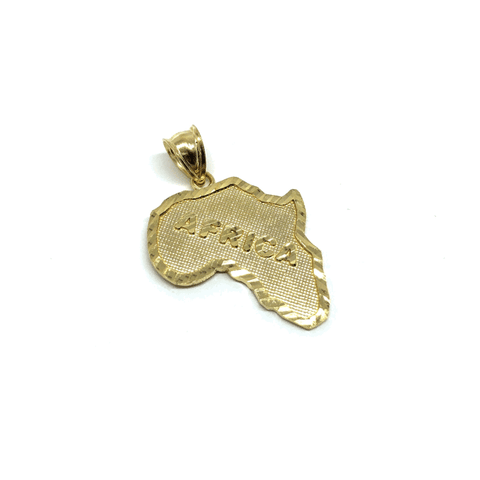 10K Yellow Gold Map Of Africa Men's Pendant S MPG-425 - WORLDSTARBLING