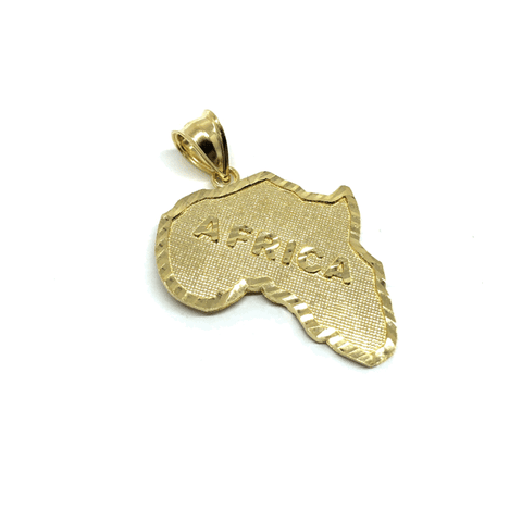 Map Of Africa 10K Yellow Gold Men's Pendant M MPG-426 - WORLDSTARBLING
