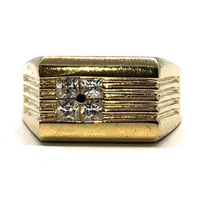 Bague en or jaune 10K pour homme, 4 czs MRG-181