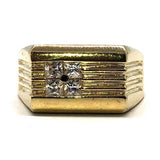 Bague en or jaune 10K pour homme, 4 czs MRG-181