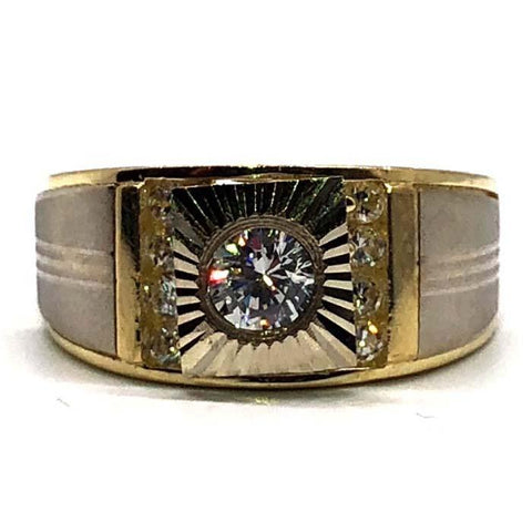 Bague à deux tons en or jaune 10K MRG-182