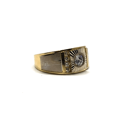 10K Yellow Gold 2-Tone Ring MRG-182 - WORLDSTARBLING