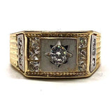 Bague pour homme en or jaune 10K CZ Star MRG-183
