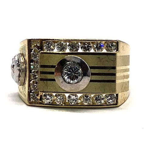 Bague pour homme en or jaune 10K CZ Men MRG-184