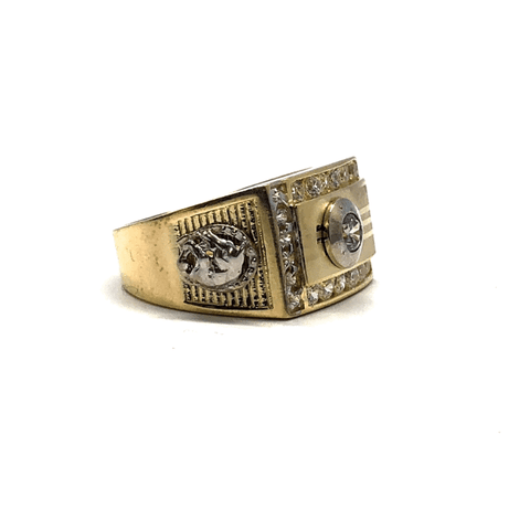 10K Yellow Gold Men CZ Ring MRG-184 - WORLDSTARBLING