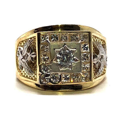 Bague aigle en or jaune 10K CZ Eagle MRG-185