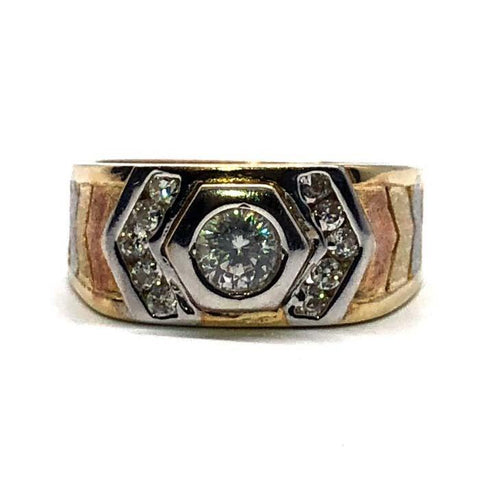 Bague deux tons en or jaune et blanc 10K MRG-188